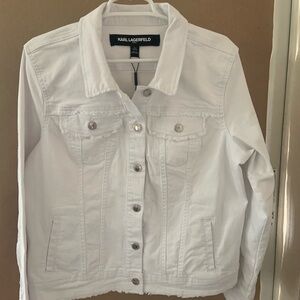 Karl Lagerfeld Crisp White Jean Jacket